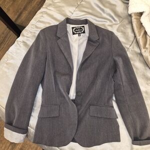 Ambiance Women's Gray Single-Button Blazer